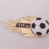Nome com fogo e bola em acrílico