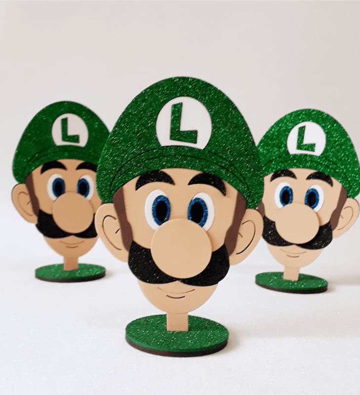 Cabeça Luigi – Super Mário Bros – KiEncanto apliques de luxo