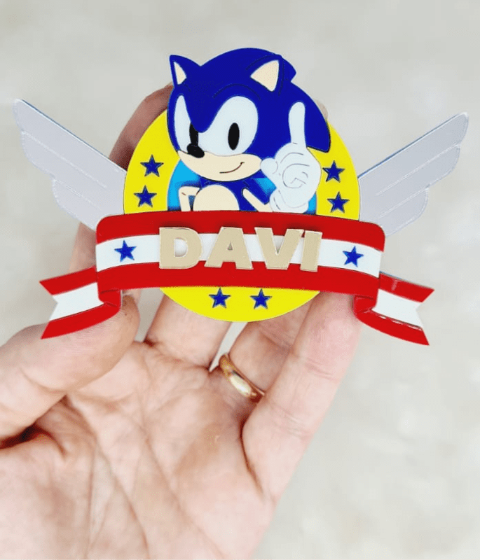 Sonic Personagens – Aplique Acrílico Colorido