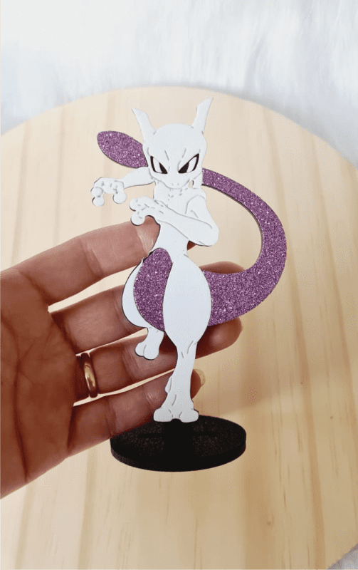 Pingente Pokémon Mewtwo em Acrílico UV